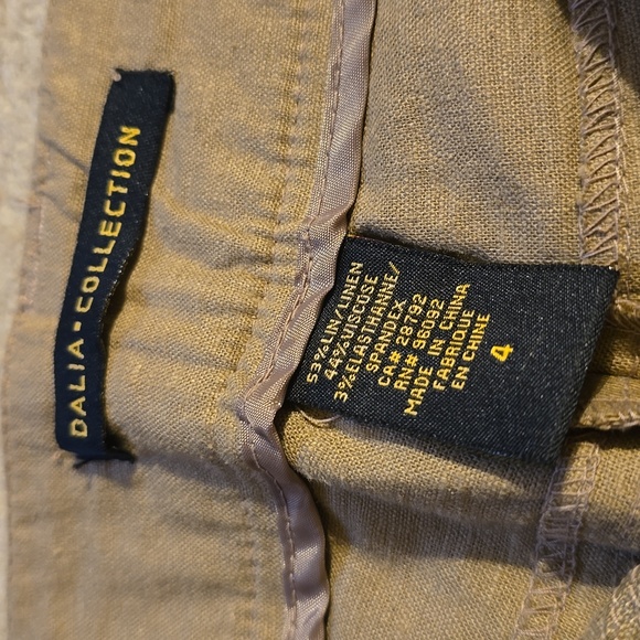 Dalia Collection Capri Cropped pants linen blend nwt sz 4 - Picture 3 of 9